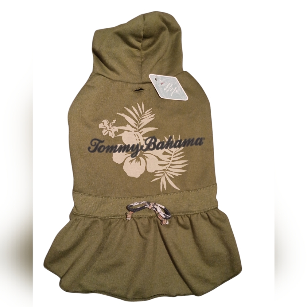 Tommy Bahama Pet sweatshirt with lined hoodie Green Moss Size Medium